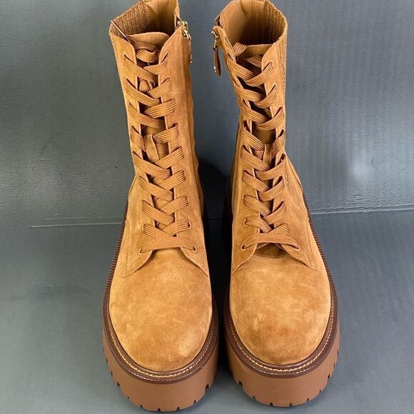 SAM EDELMAN EVINA FRONTIER BROWN Platform Combat boots women size 10 - Picture 3 of 10